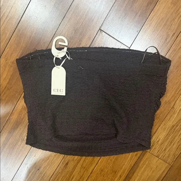 NWT Brown Textured Tube Top - Picture 2 of 2